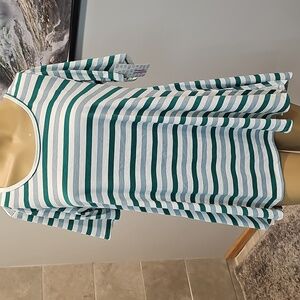 Lularoe Perfect Tee-Green and White Striped! NWT!